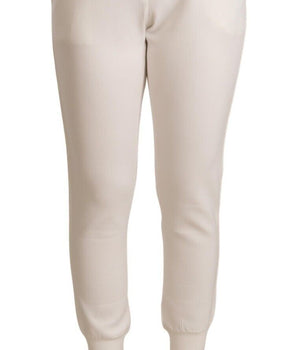 Patrizia Pepe Chic pantalones jogger blancos de cintura media