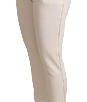 Patrizia Pepe Chic pantalones jogger blancos de cintura media