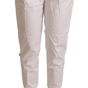 Met Chic White Tapered Cropped Pants