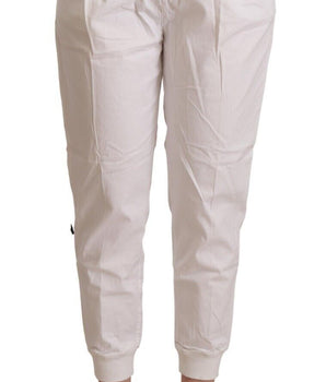 Pantalones capri cónicos blancos de Met Chic