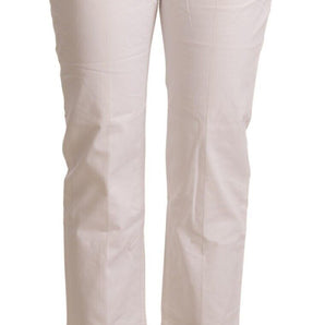 L'Autre Chose Chic White Mid Waist Skinny Cropped Jeans