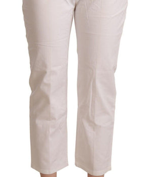 Vaqueros capri ajustados de talle medio en blanco elegante de L'Autre Chose
