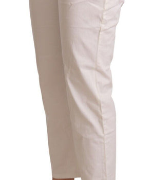 Vaqueros capri ajustados de talle medio en blanco elegante de L'Autre Chose