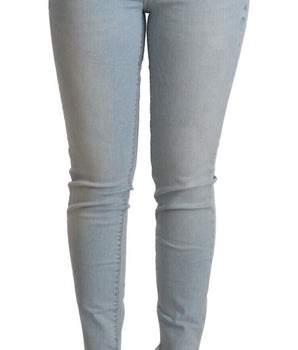 Vaqueros ajustados de cintura media en azul claro de Liu Jo