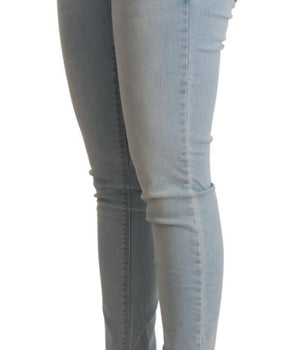 Vaqueros ajustados de cintura media en azul claro de Liu Jo