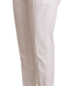 Jacob Cohen White Mid Waist Tapered Birgitte Jackets