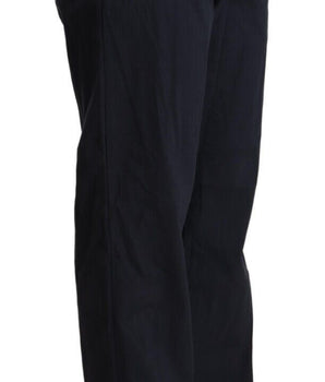 Exte Black High Waist Tapered Cotton Pants