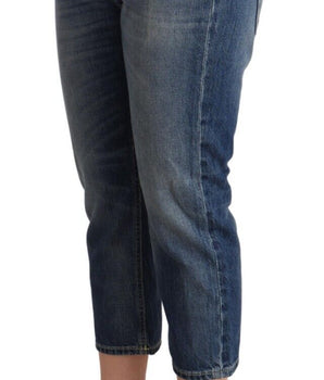 Dondup Blue Washed Mid Waist Capri Denim Jeans