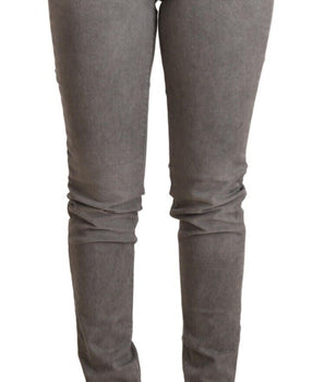 Acht Gray Cotton Low Waist Skinny Push Up Denim Jeans