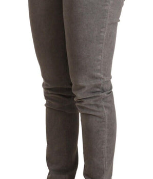 Acht Gray Cotton Low Waist Skinny Push Up Denim Jeans