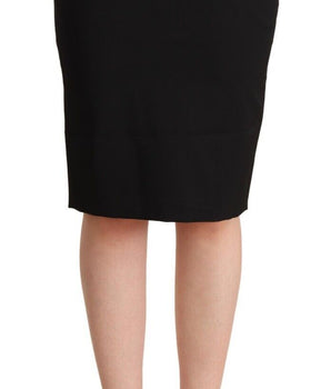 GF Ferre Black Pencil Knee Length Straight Skirt