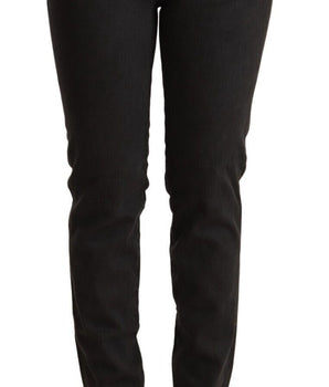 Ermanno Scervino Black Low Waist Skinny Denim Cotton Jeans