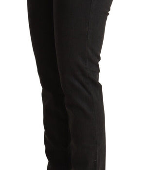 Ermanno Scervino Black Low Waist Skinny Denim Cotton Jeans
