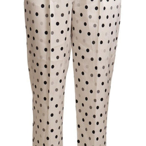 Ermanno Scervino Chic High Waist Polka Dotted Tapered Pants