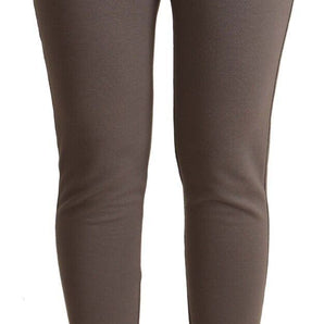 John Galliano Chic Gray Mid Waist Skinny Pants for Sophisticated Style