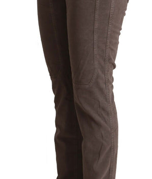 Jeckerson Brown Cotton Low Waist Iconic Patches Leg Denim Jeans