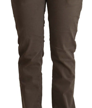 CYCLE Brown Cotton Low Waist Skinny Casual Jeans