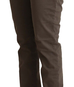 CYCLE Brown Cotton Low Waist Skinny Casual Jeans