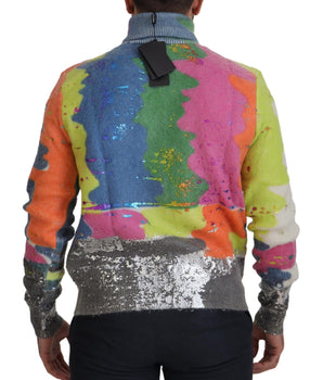 Dolce & Gabbana Multicolor Turtleneck Pullover Mohair Sweater