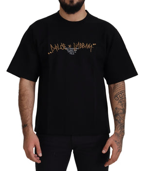 Dolce & Gabbana Black Logo Cotton Crewneck T-shirt