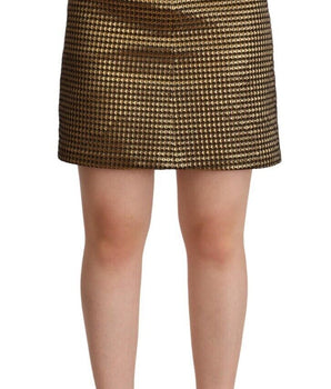 Boutique Moschino Black Gold A-line Above Knee Casual Skirt