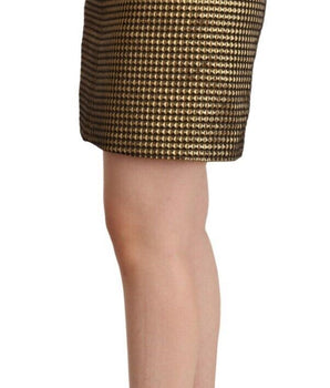 Boutique Moschino Black Gold A-line Above Knee Casual Skirt