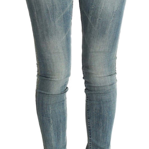 PLEIN SUD Chic Slim Skinny Blue Wash Denim