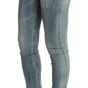 PLEIN SUD Chic Slim Skinny Blue Wash Denim