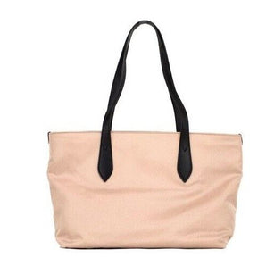 Bolso tote de hombro tipo tote de nailon Econyl con logo pequeño en rosa y beige de Burberry