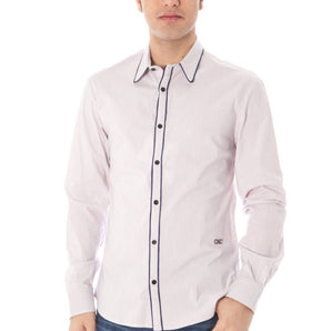 Traje Nacional Chic Camisa Rosa Manga Larga Cuello Italiano