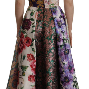 Dolce &amp; Gabbana Vestido Elegance De Mezcla De Seda Patchwork