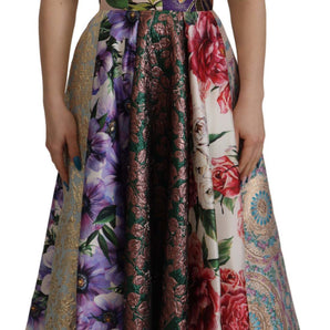 Dolce &amp; Gabbana Vestido Elegance De Mezcla De Seda Patchwork