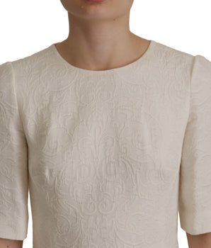 Dolce &amp; Gabbana Exquisite Jacquard Midi Dress in White