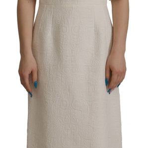 Dolce & Gabbana Exquisite Jacquard Midi Dress in White