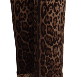 Dolce &amp; Gabbana High Waist Cropped Leopard Jacquard Pants