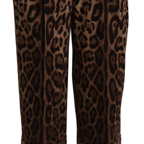 Dolce &amp; Gabbana Pantalones cortos de jacquard de leopardo con cintura alta