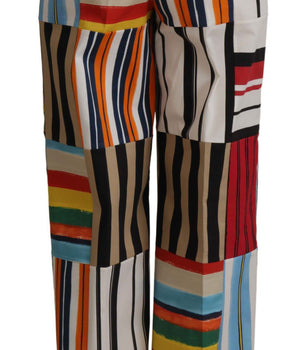 Dolce &amp; Gabbana Pantalones Elegantes De Rayas De Talle Alto