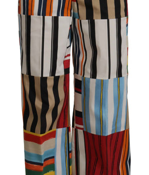 Dolce &amp; Gabbana Pantalones Elegantes De Rayas De Talle Alto