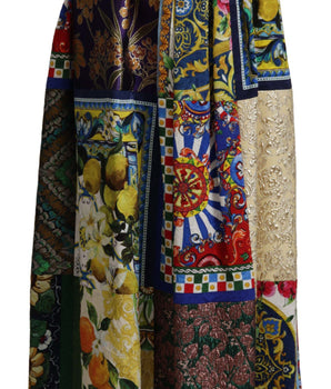 Dolce &amp; Gabbana Multicolor Patchwork Sicily Long Maxi Skirt