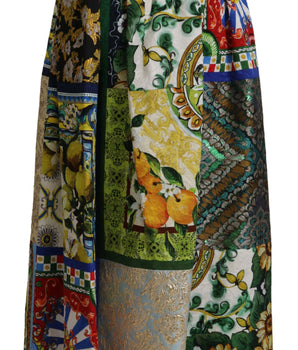 Dolce &amp; Gabbana Multicolor Patchwork Sicily Long Maxi Skirt