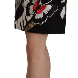 Dolce & Gabbana High-Waist A-Line Embellished Black Skirt