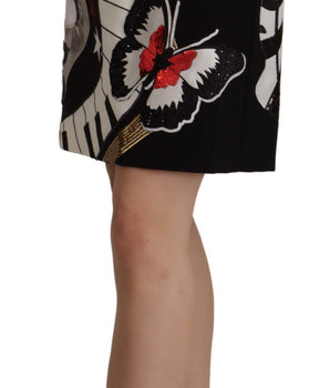 Dolce &amp; Gabbana Black Love Clock Sequined Piano Skirt