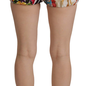 Dolce &amp; Gabbana Multicolor Majolica Floral High-Waist Shorts