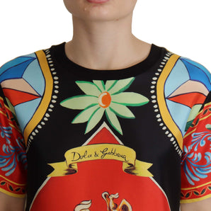 Dolce &amp; Gabbana Top de seda multicolor glamoroso