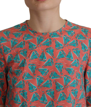 Dolce &amp; Gabbana Pink Sail Boat Print Cotton T-Shirt