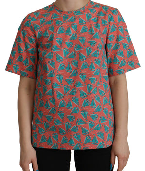 Dolce &amp; Gabbana Pink Sail Boat Print Cotton T-Shirt