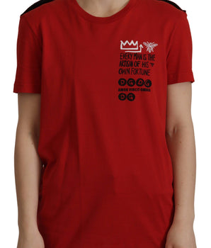 Dolce &amp; Gabbana Elegant Red Crewneck Cotton Tee