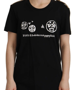 Dolce &amp; Gabbana Camiseta elegante de algodón con logo negro para mujer
