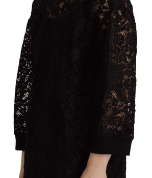 Dolce &amp; Gabbana Elegante blusa negra de manga larga