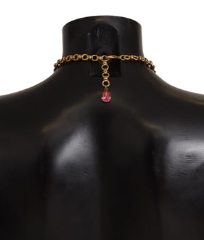 Dolce & Gabbana Gold Brass Sicily Fruits Roses Statement Necklace